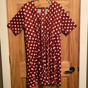 Red and white polka dot maternity/nursing dress